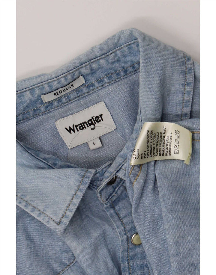 Cămașă din denim Wrangler pentru bărbați, mare, albastru