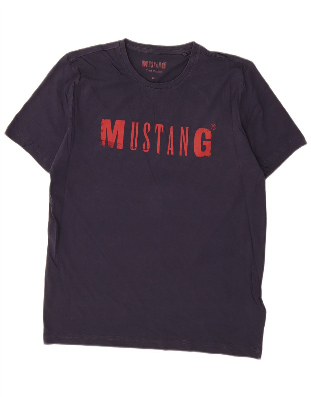 Tricou grafic pentru bărbați Mustang Top mediu din bumbac bleumarin