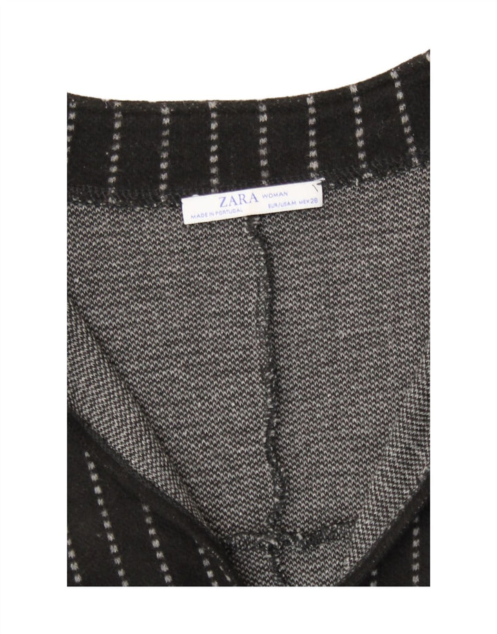 Rochie supradimensionată pentru femei Zara UK 14 Medium Negru cu dungi acrilice