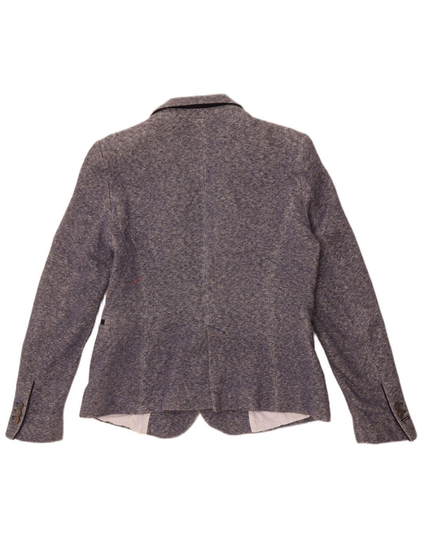 Jachetă pentru femei Zara, cu 1 nasture, UK 18 XL, bumbac cu pete albastre