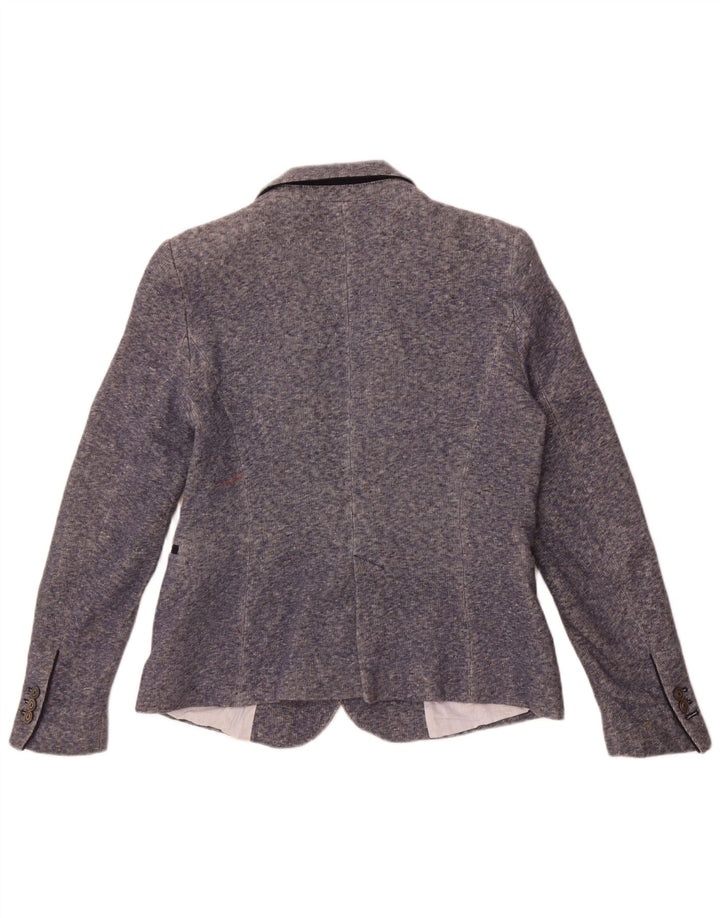 Jachetă pentru femei Zara, cu 1 nasture, UK 18 XL, bumbac cu pete albastre