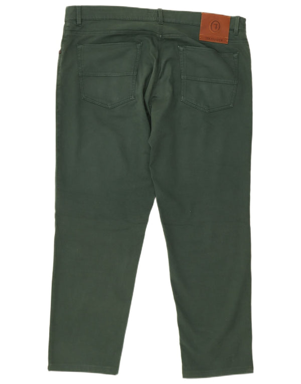 Trussardi Pantaloni casual subțiri pentru bărbați IT 54 2XL W38 L28 Bumbac verde