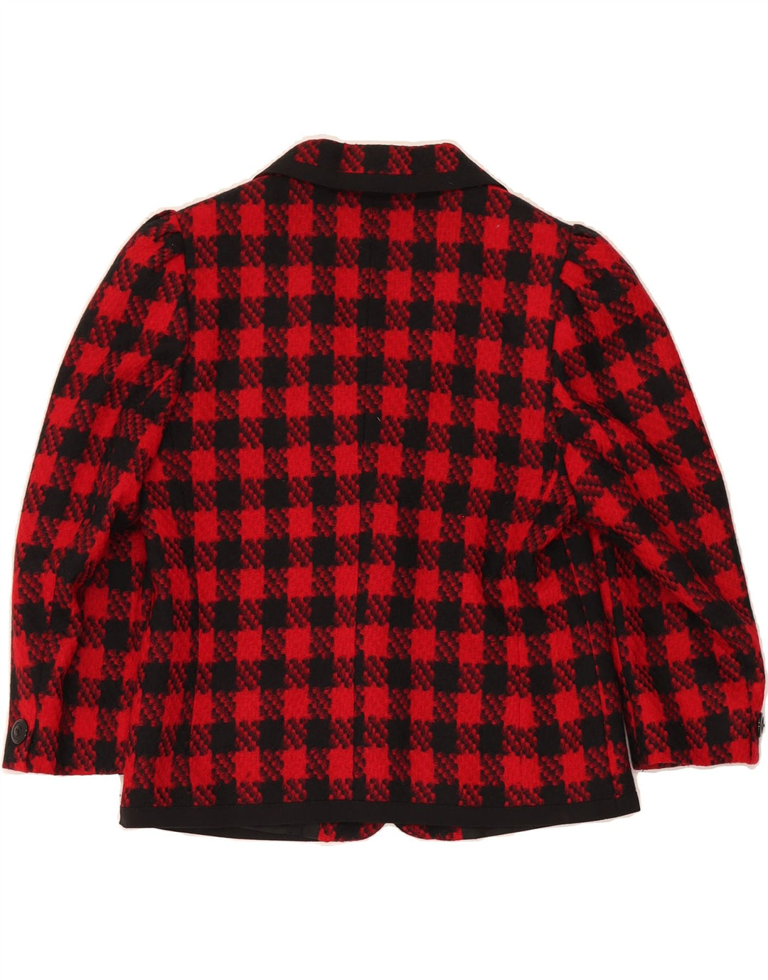 GOLDEN GATE Womens 3/4 Sleeve Blazer Jacket EU 38 Medium Red Houndstooth Vintage Golden Gate and Second-Hand Golden Gate from Messina Hembry 