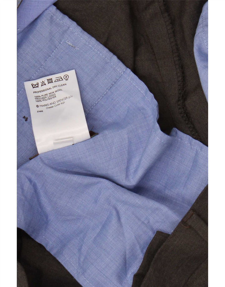 Pantaloni de costum pentru bărbați Marks & Spencer L40 L31 maro Lână nouă