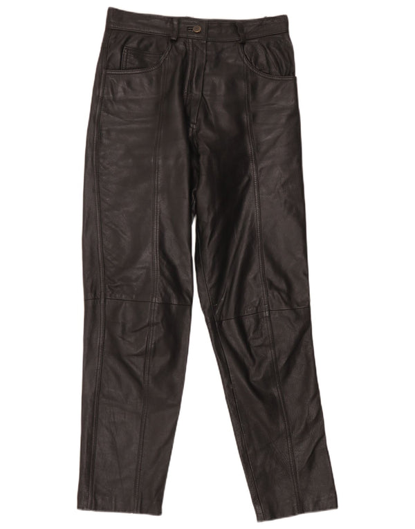 Together Pantaloni de piele cu talie înaltă pentru femei UK 12 Medium W28 L29 Negru