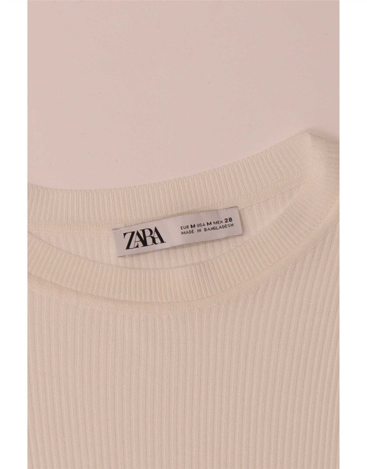 Top femeie Zara cu mânecă lungă UK 12 Medium White