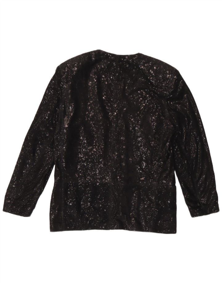 Jachetă pentru femei Carla Buti din piele intoarsa cu 1 nasture IT 42 Medium Black Spotted