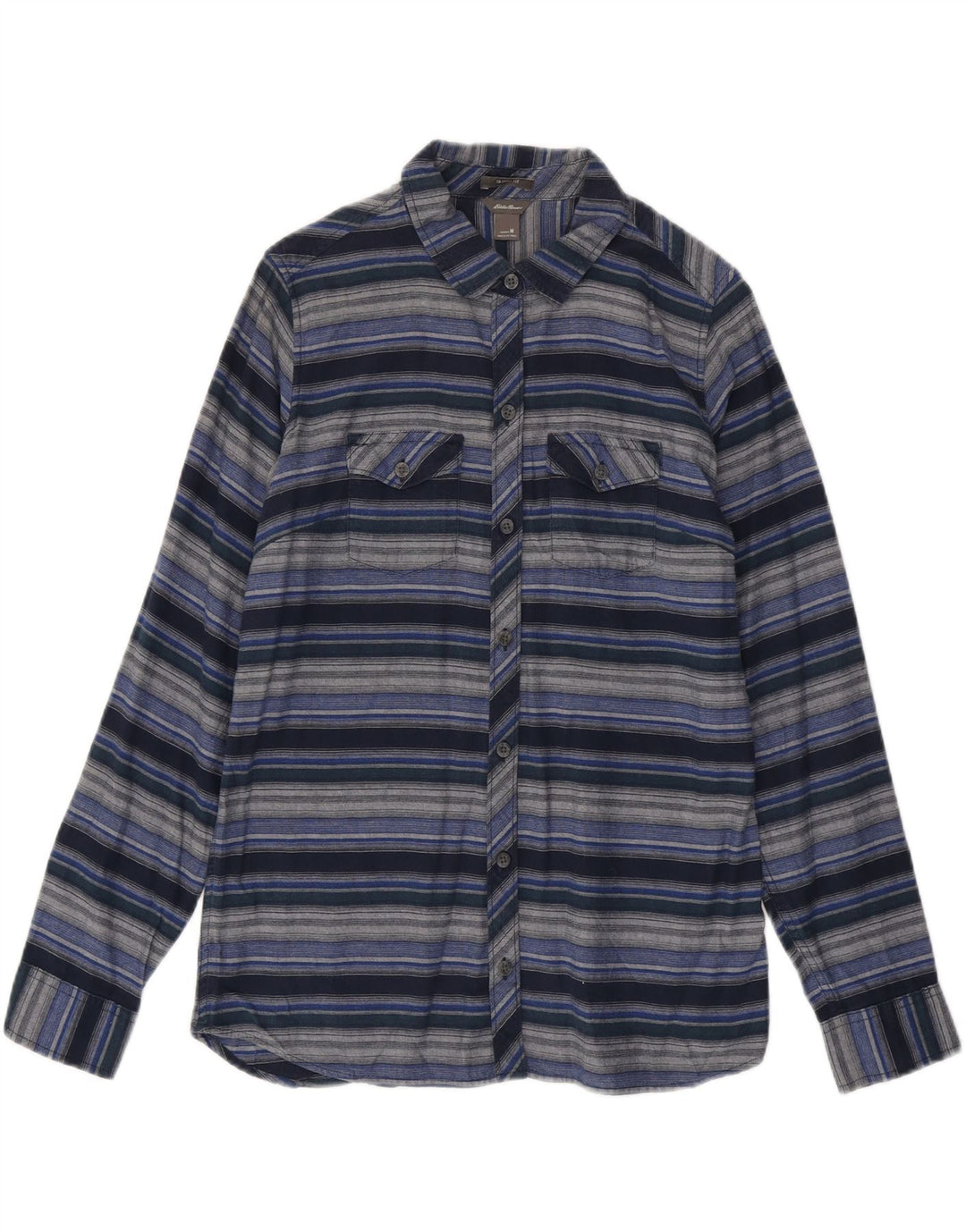 Cămașă de flanel pentru femei EDDIE BAUER UK 14 Mediu bleumarin cu dungi