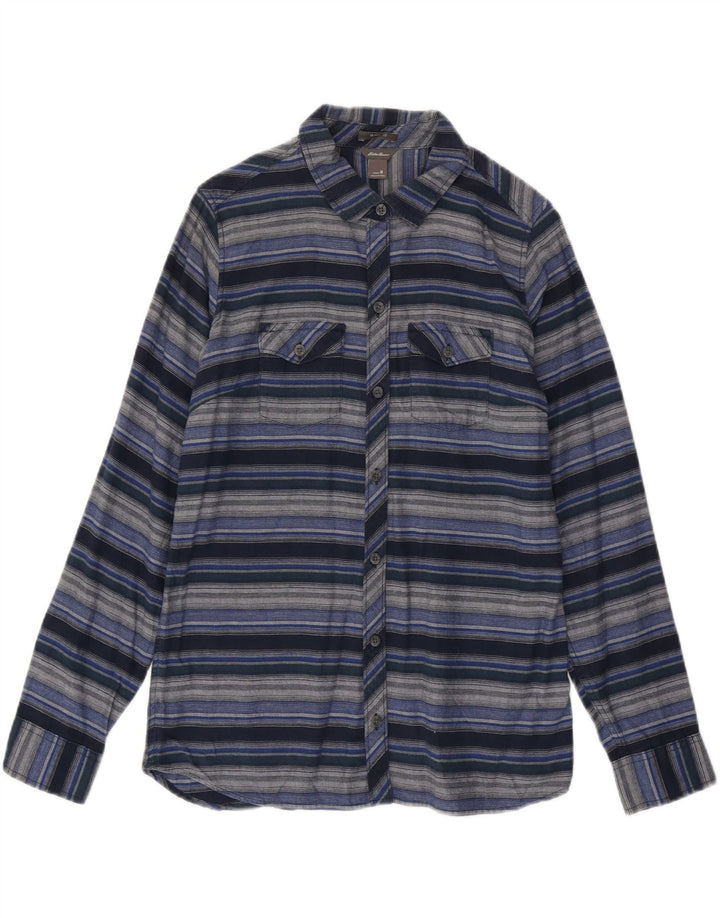 Cămașă de flanel pentru femei EDDIE BAUER UK 14 Mediu bleumarin cu dungi