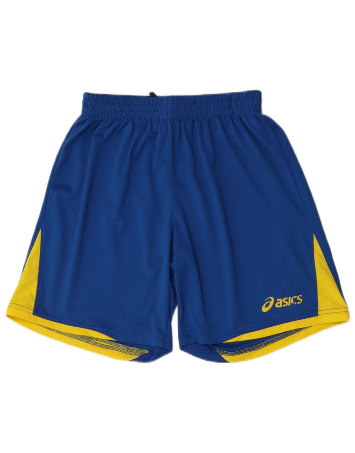 Pantaloni scurți sport Asics pentru băieți 11-12 ani, mari, albastru, poliester color bloc