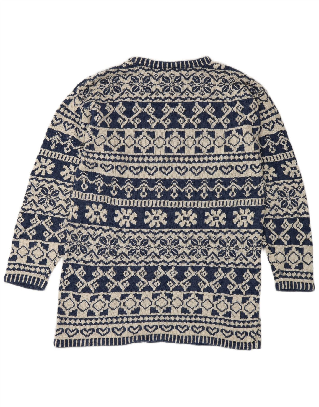 Pulover pentru bărbați Impuls cu gât crew pulover mic albastru Fair Isle Ramie
