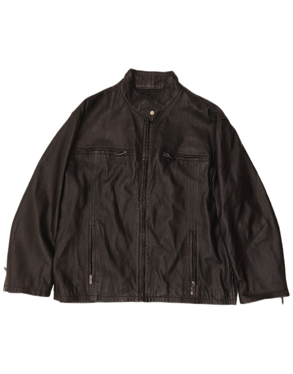 Jachetă de piele pentru femei VINTAGE UK 18 XL neagră