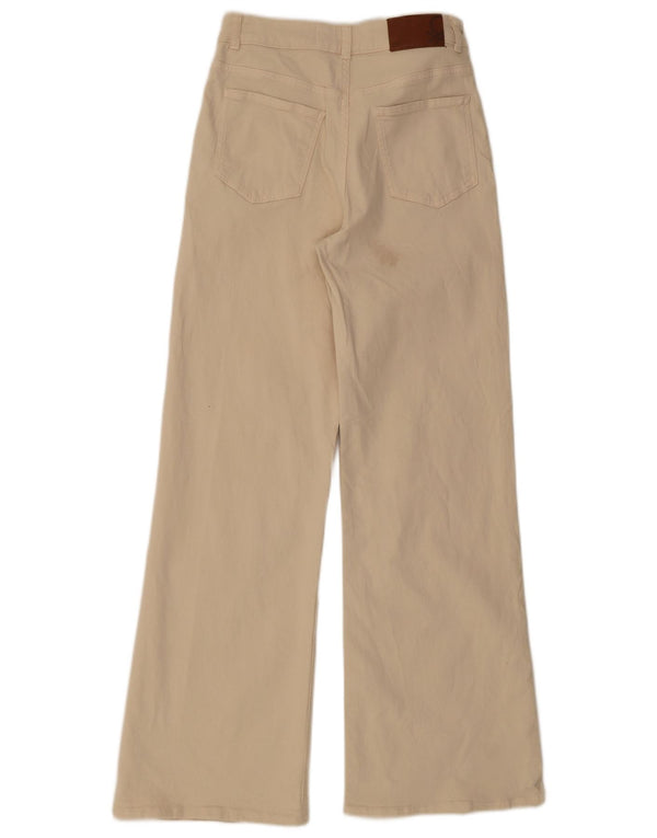 Blugi Benetton pentru femei cu talie înaltă, cu picioare largi, UK 8 Mici W26 L31, bej, bumbac