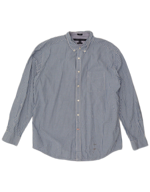 Cămașă pentru bărbați Tommy Hilfiger Classic Fit XL Blue Gingham Bumbac