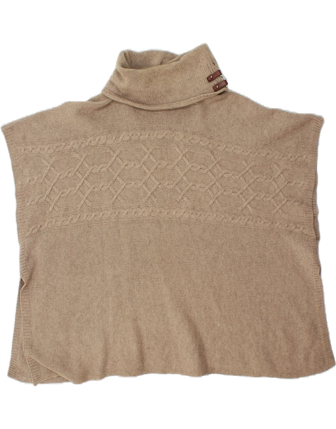 MASSIMO DUTTI Womens Oversized Roll Neck Poncho Jumper UK 10 Small Brown Vintage Massimo Dutti and Second-Hand Massimo Dutti from Messina Hembry 