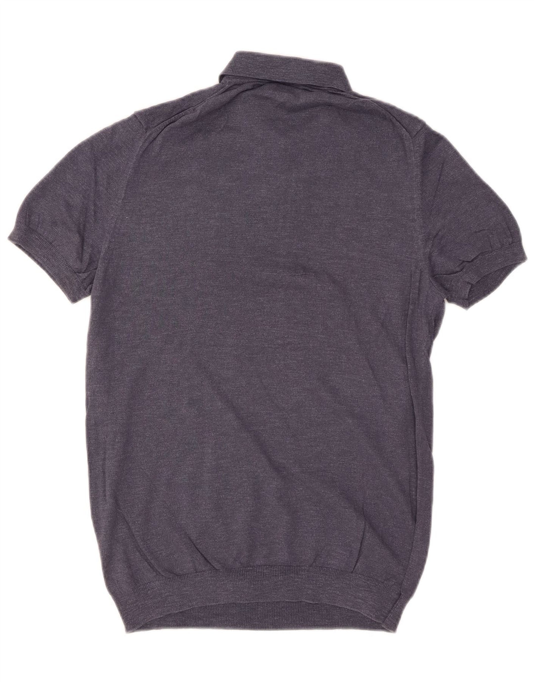 MASSIMO DUTTI Pulover pentru bărbați cu mânecă scurtă, cu gât polo, mic, bleumarin