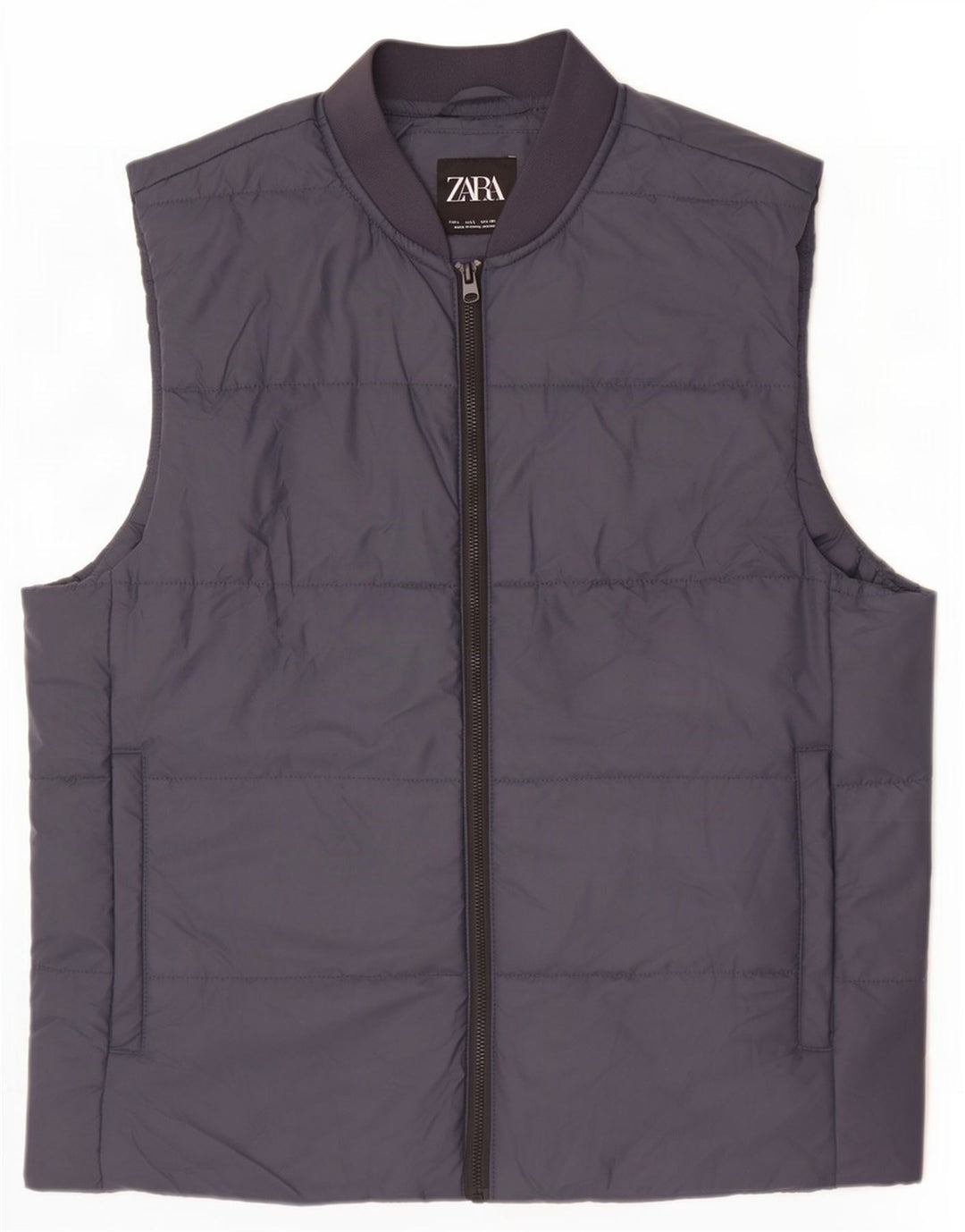 Gilet căptușit pentru bărbați Zara UK 40 mare, albastru, poliester
