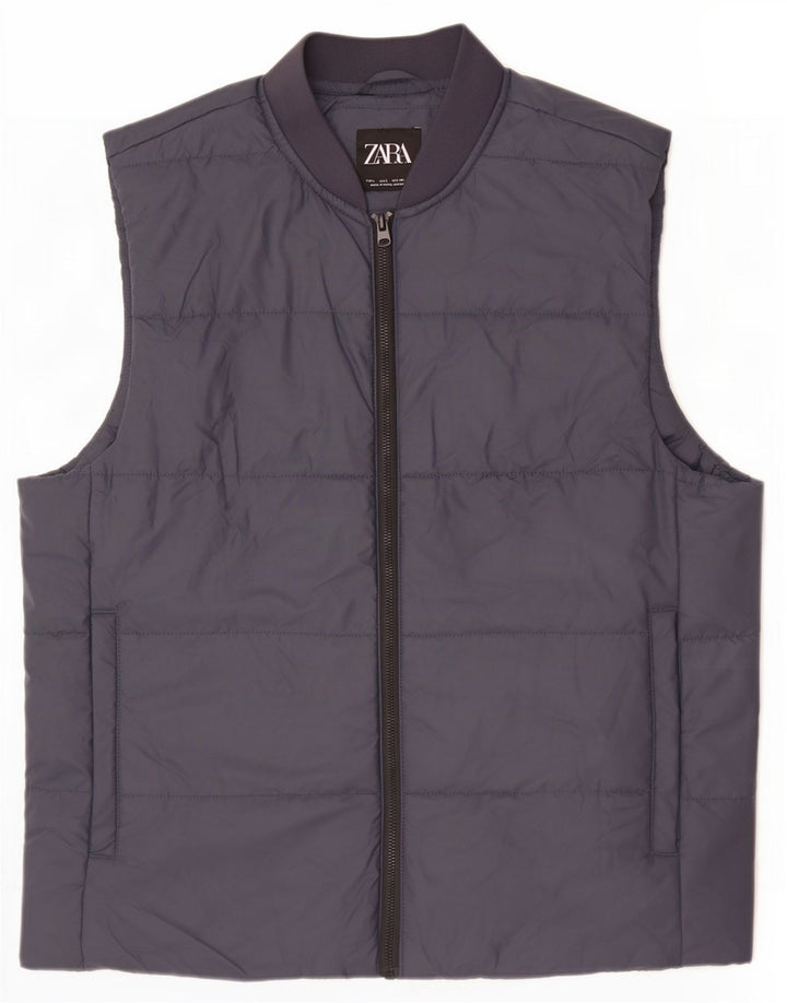 Gilet căptușit pentru bărbați Zara UK 40 mare, albastru, poliester