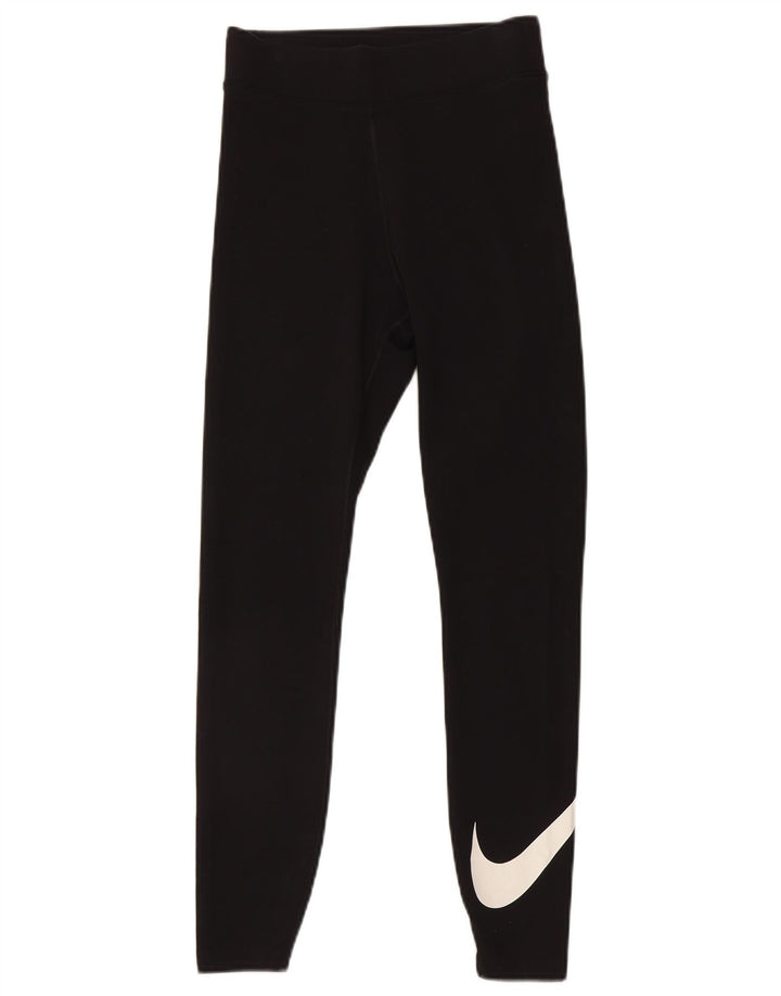 Leggings grafic Nike pentru femei UK 8 Small Black Bumbac