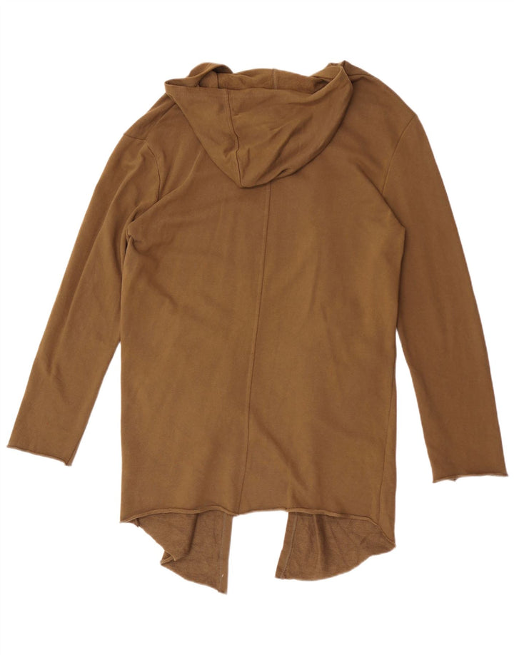 Pulover cardigan cu glugă pentru bărbați Zara, bumbac maro mediu