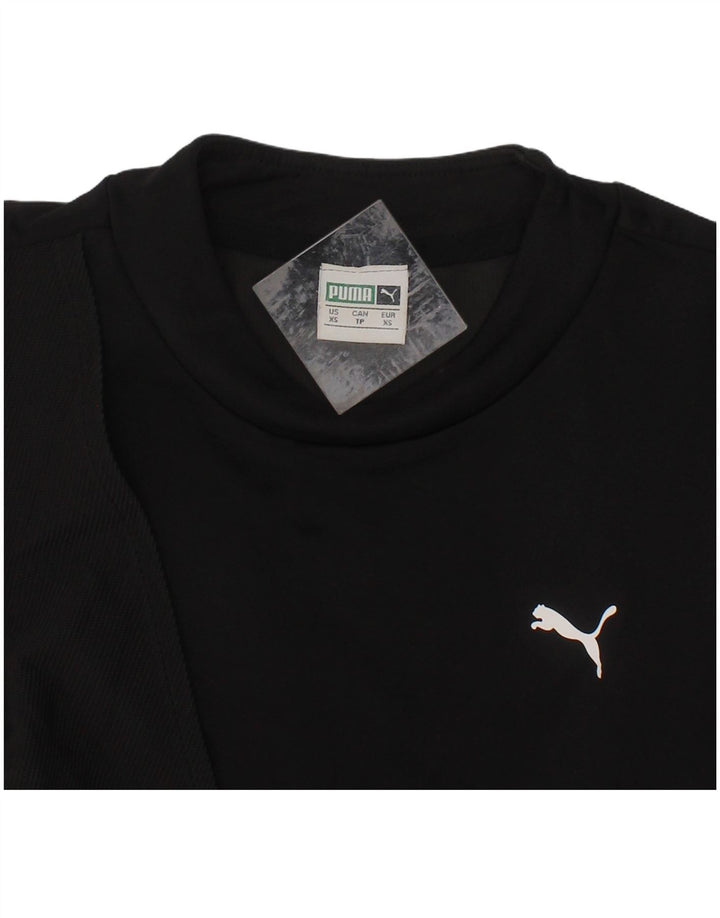 PUMA Womens Crop Top UK 4 XS Black Polyester Sports