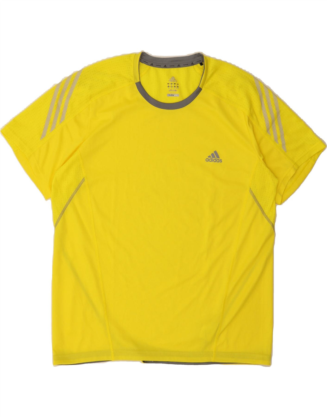 ADIDAS Mens Climalite T-Shirt Top XL Yellow Polyester Vintage Adidas and Second-Hand Adidas from Messina Hembry 
