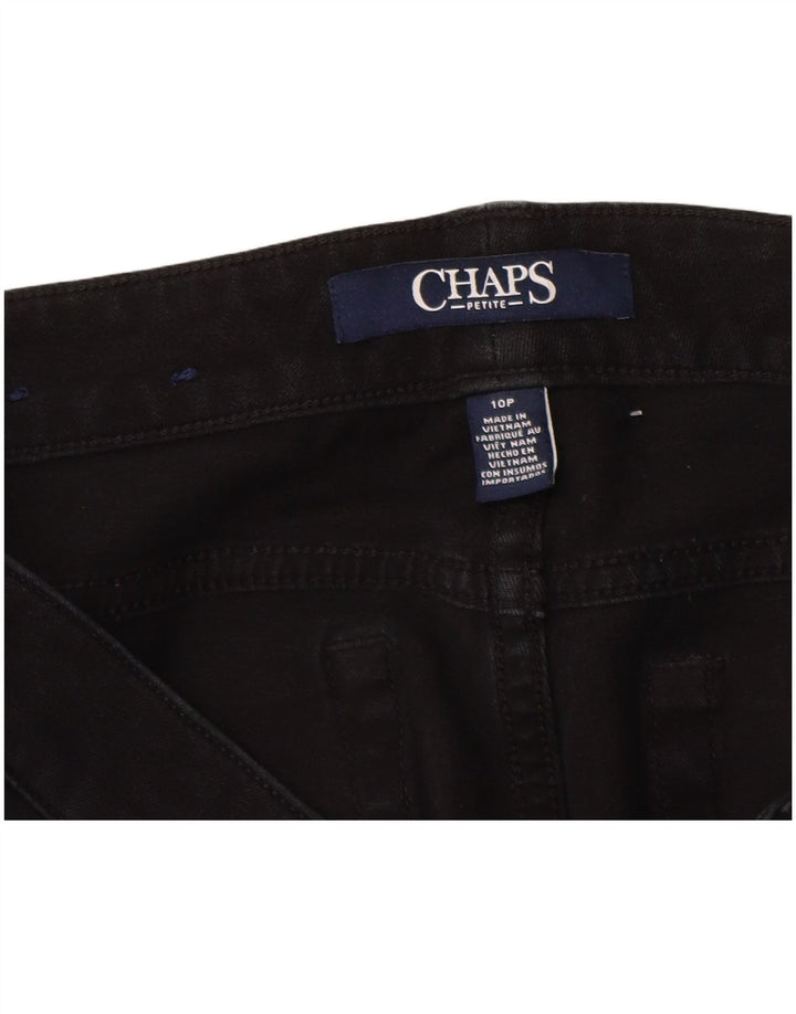 Pantaloni casual, drepti, mici CHAPS pentru femei US 10 Large W30 L27 Negru