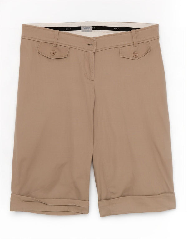 Pantaloni scurți casual Oasis pentru femei UK 14 Large W34 Beige Bumbac