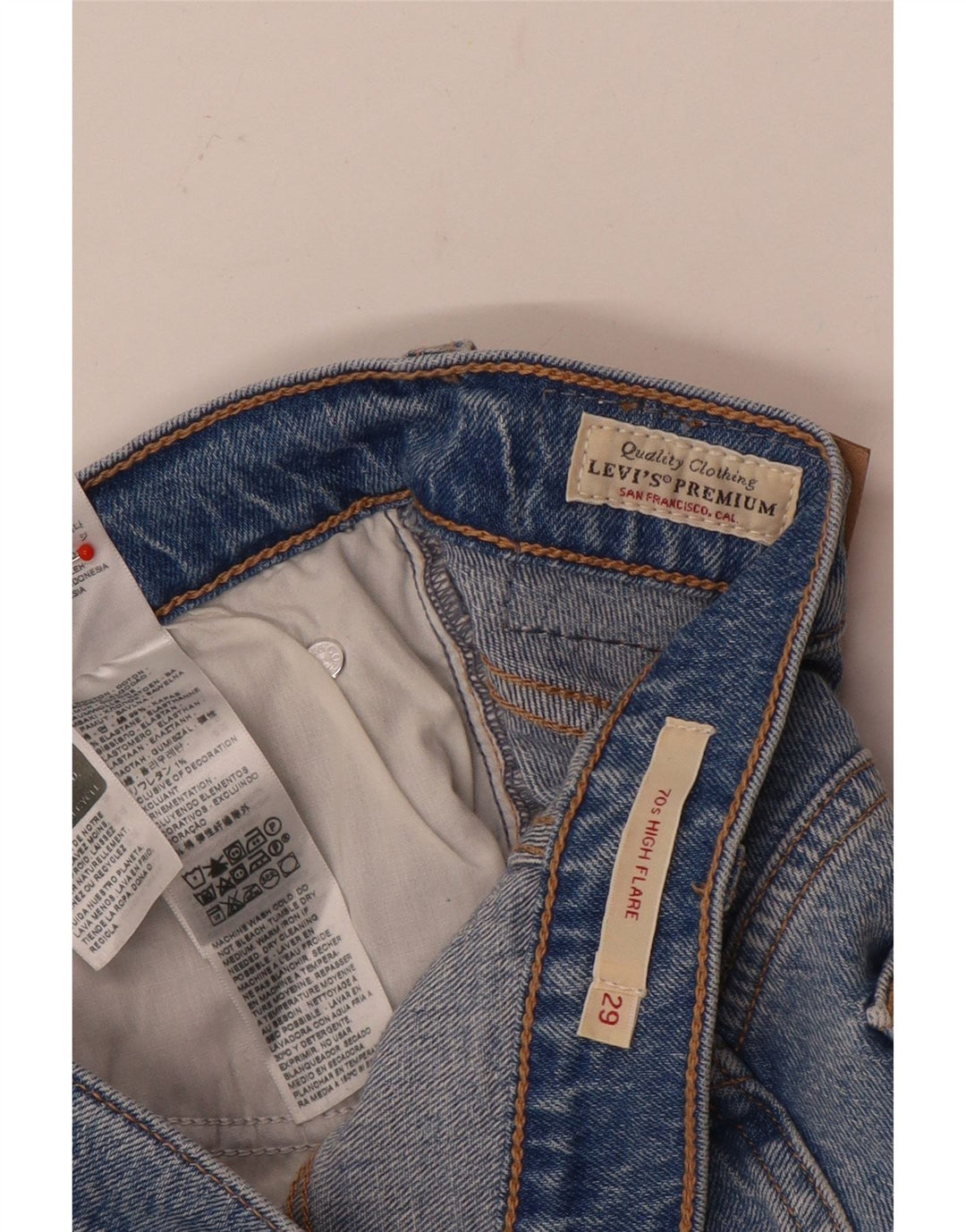 Blugi evazați cu talie înaltă Levi's pentru femei L29 L32, bumbac albastru