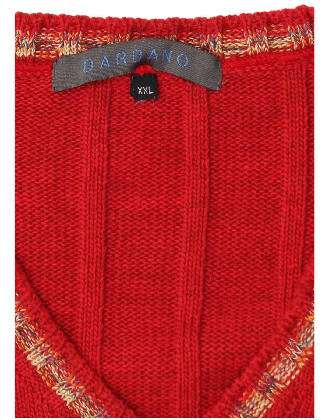 Pulover cu decolteu în V Dardano pentru bărbați, 2XL, lână roșie