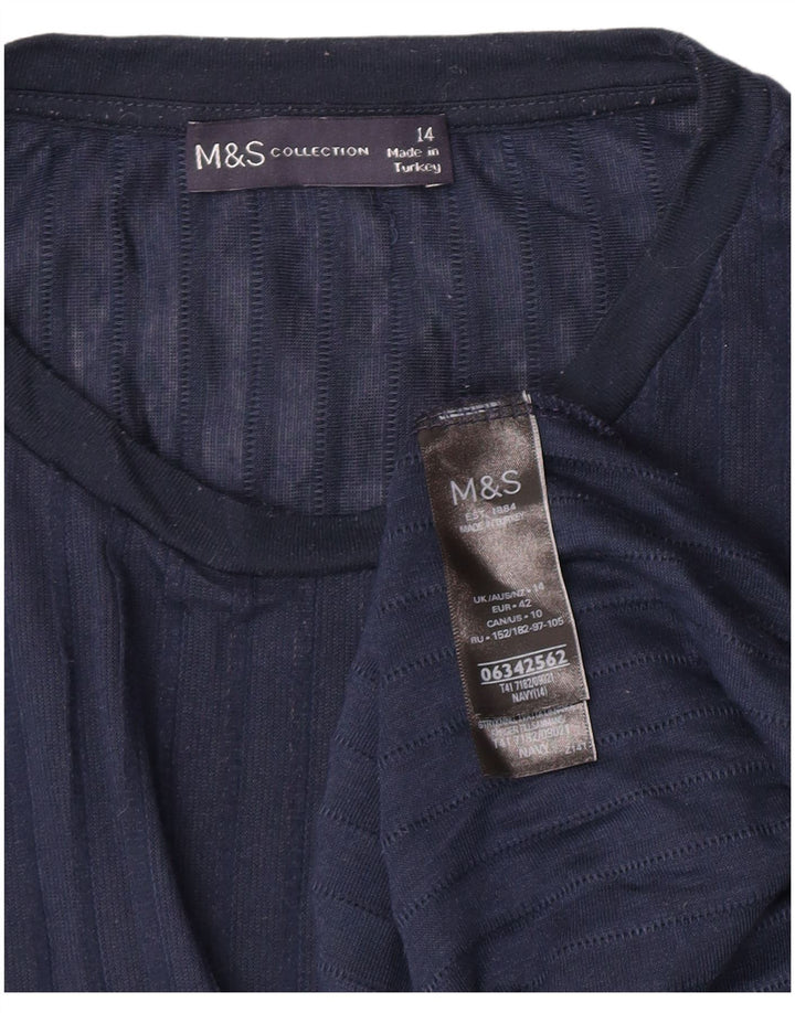 Top supradimensionat pentru femei Marks & Spencer cu mânecă lungă UK 14 mare bleumarin