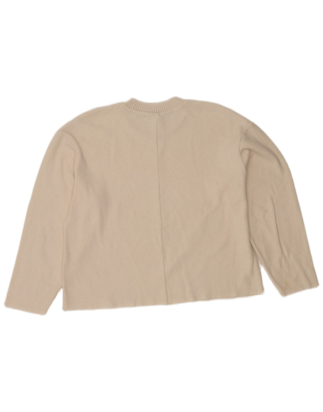 Pulover pentru femei Zara Crop Crew Gate UK 14 Poliester alb mediu