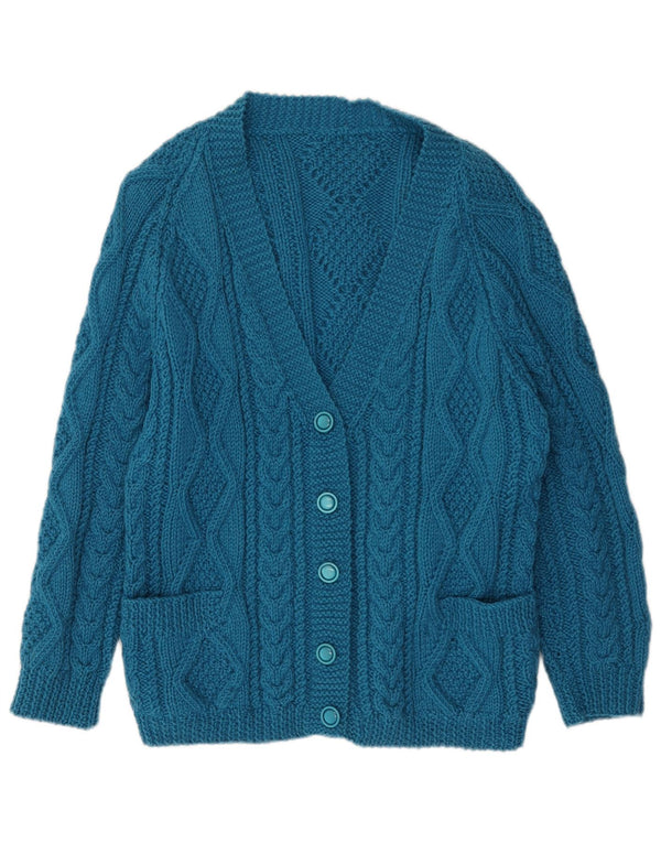 VINTAGE Pulover cardigan cu mâneci 3/4 pentru femei UK 16 Large Blue