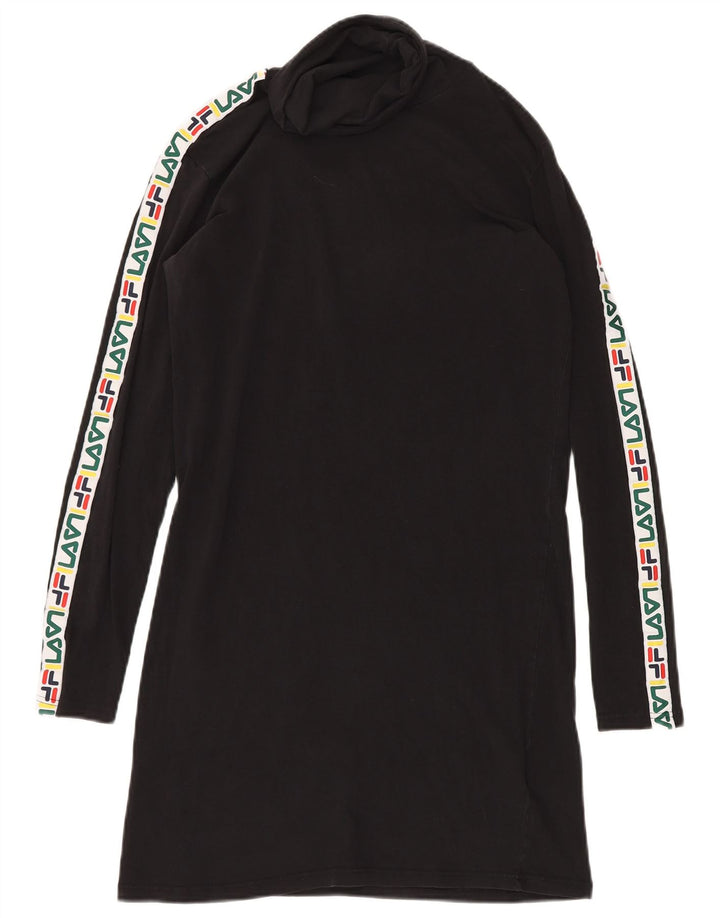 Rochie tricou cu decolteu rulat pentru femei FILA UK 10, negru, color block