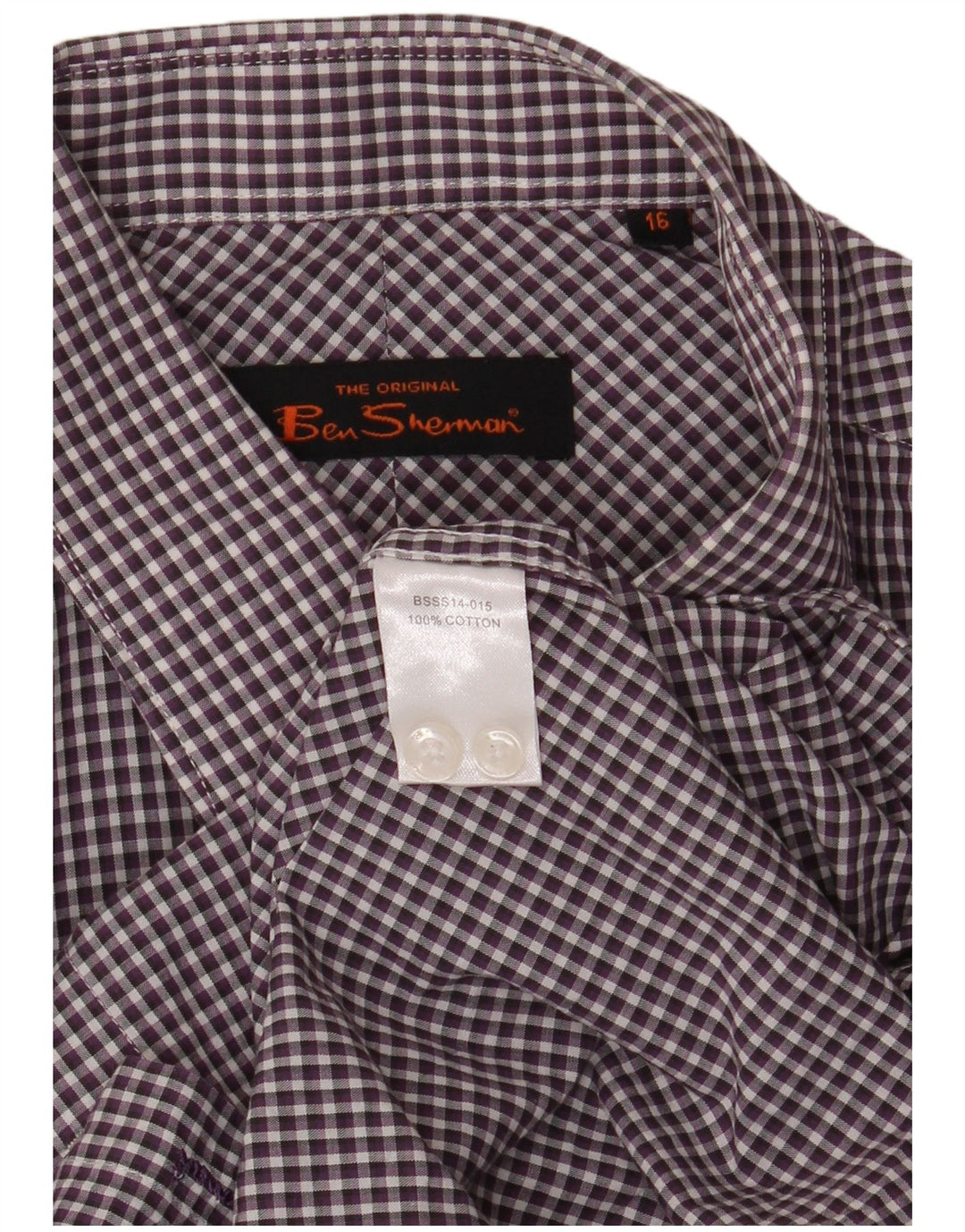 Cămașă pentru bărbați Ben Sherman, mărimea 16, mare, mov, din bumbac