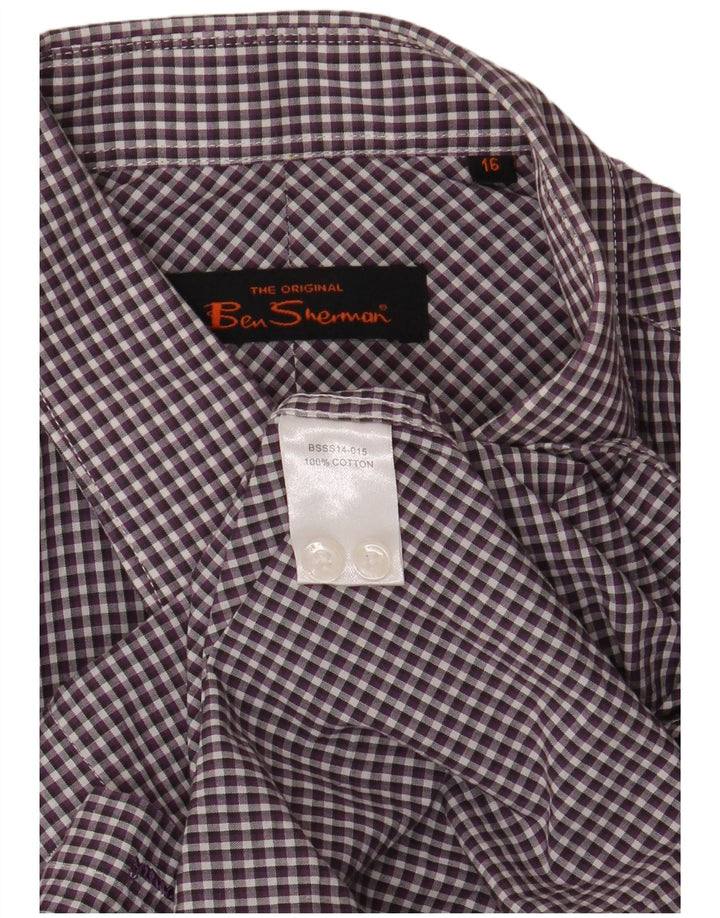 Cămașă pentru bărbați Ben Sherman, mărimea 16, mare, mov, din bumbac