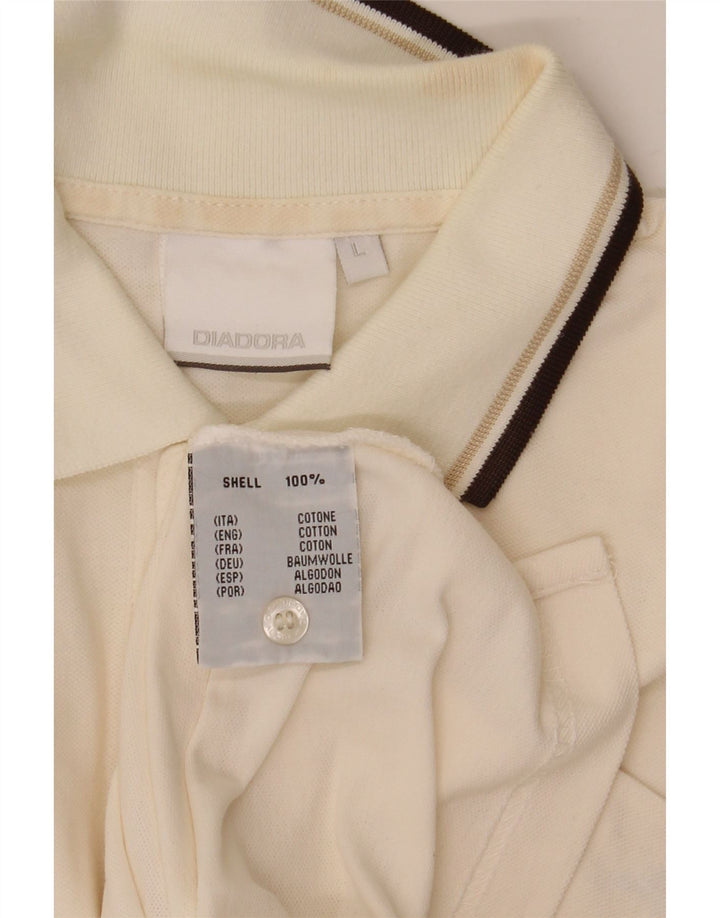 Tricou polo pentru bărbați Diadora, mare din bumbac alb