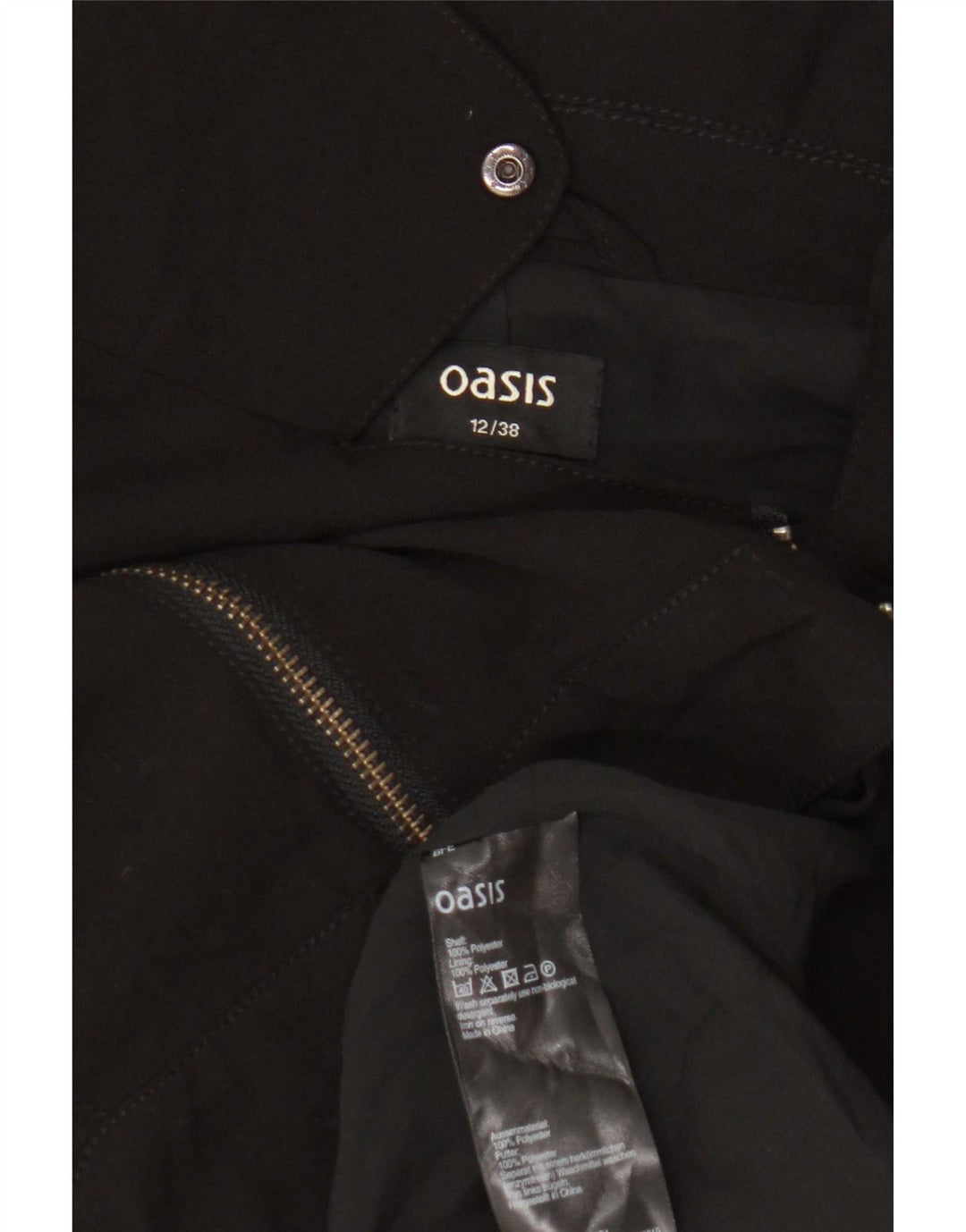 Jachetă Oasis pentru femei Crop Biker UK 12 Poliester mediu negru