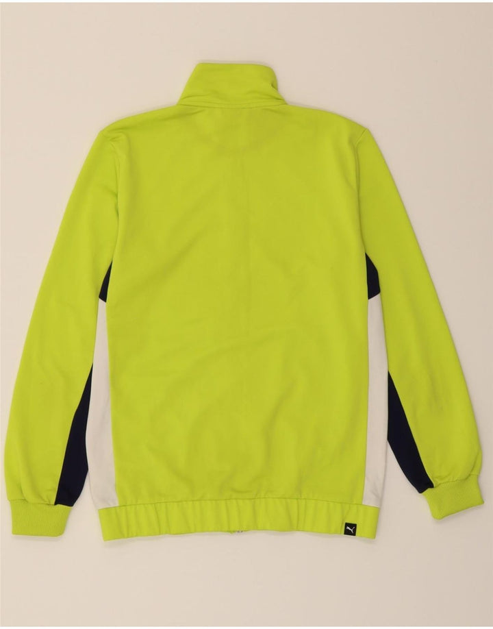 PUMA Boys Tracksuit Top Jacket 13-14 Years XL  Green Colourblock Polyester Vintage Puma and Second-Hand Puma from Messina Hembry 