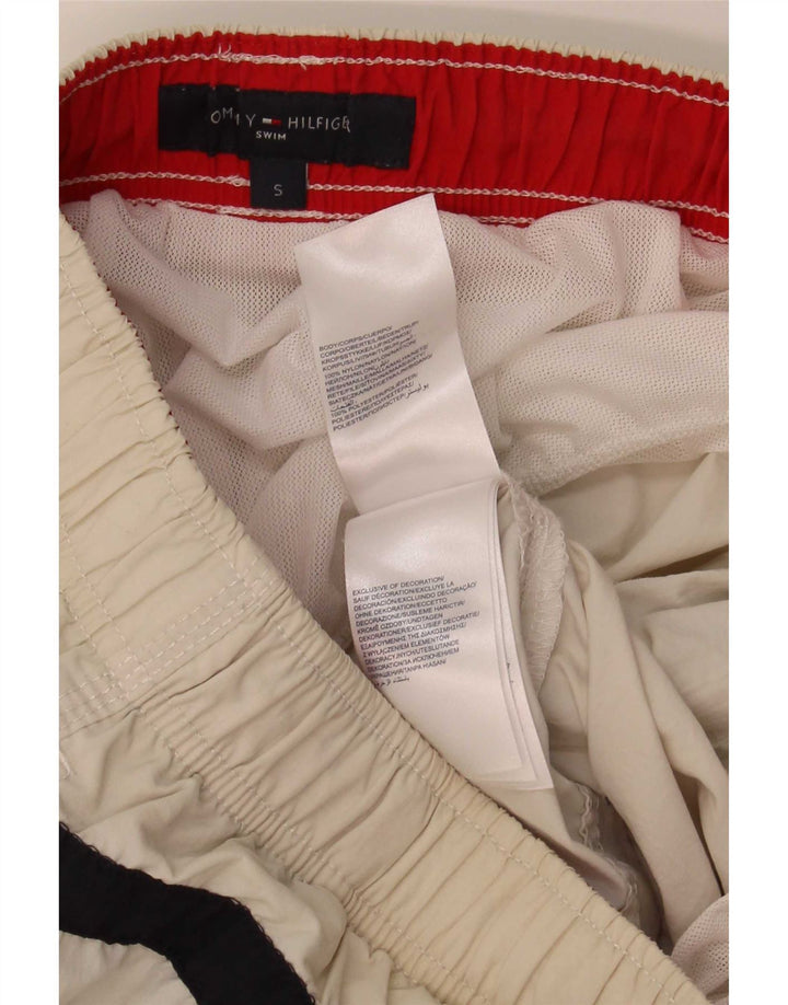 Pantaloni scurți de înot Tommy Hilfiger pentru bărbați, din poliester color bloc, bej mic