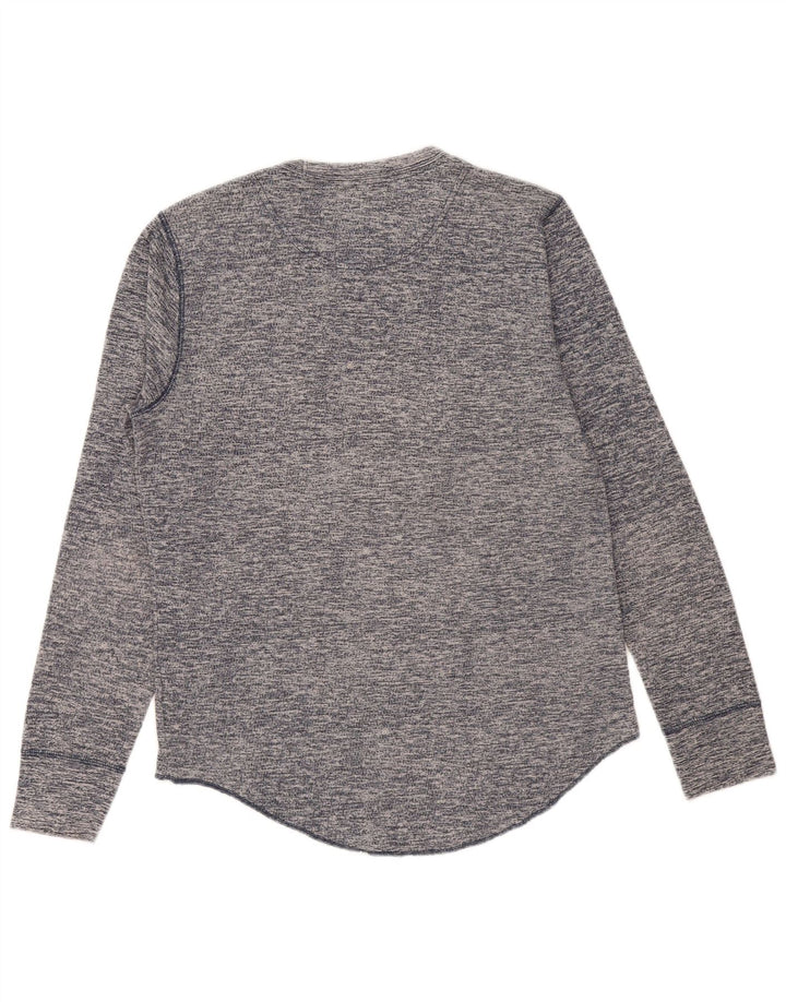 Top pentru bărbați HOLLISTER cu mânecă lungă, mediu bleumarin, bumbac cu pete