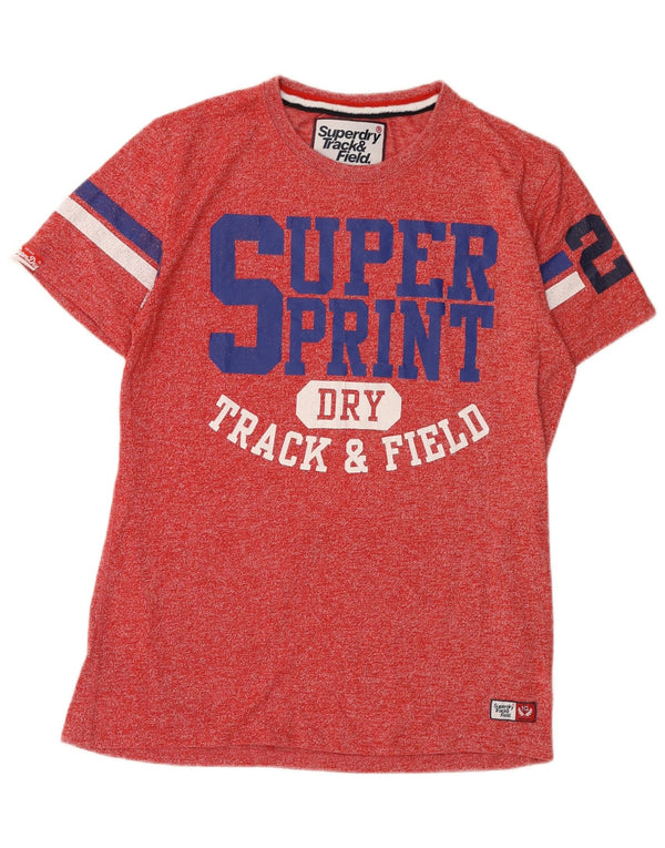 Tricou grafic pentru bărbați Superdry Top mare, roșu, bumbac cu pete