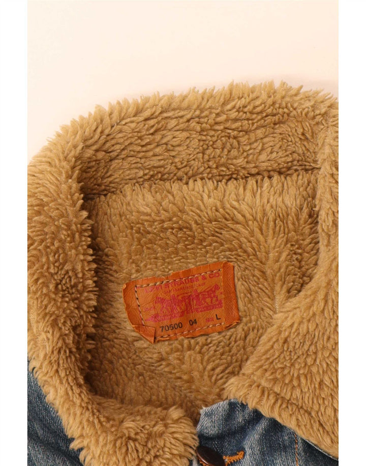 Jachetă Levi's 70500 Sherpa Denim UK 40 Large Blue