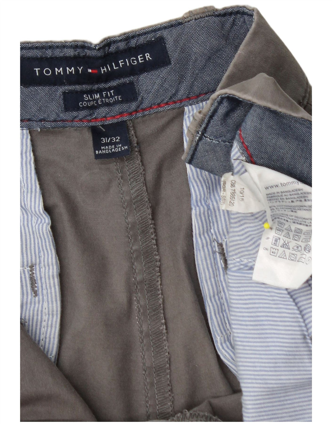 TOMMY HILFIGER Pantaloni chino pentru bărbați Etroite Slim Fit W31 L32 bumbac gri