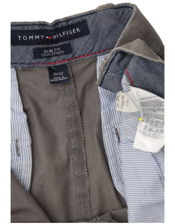 TOMMY HILFIGER Pantaloni chino pentru bărbați Etroite Slim Fit W31 L32 bumbac gri