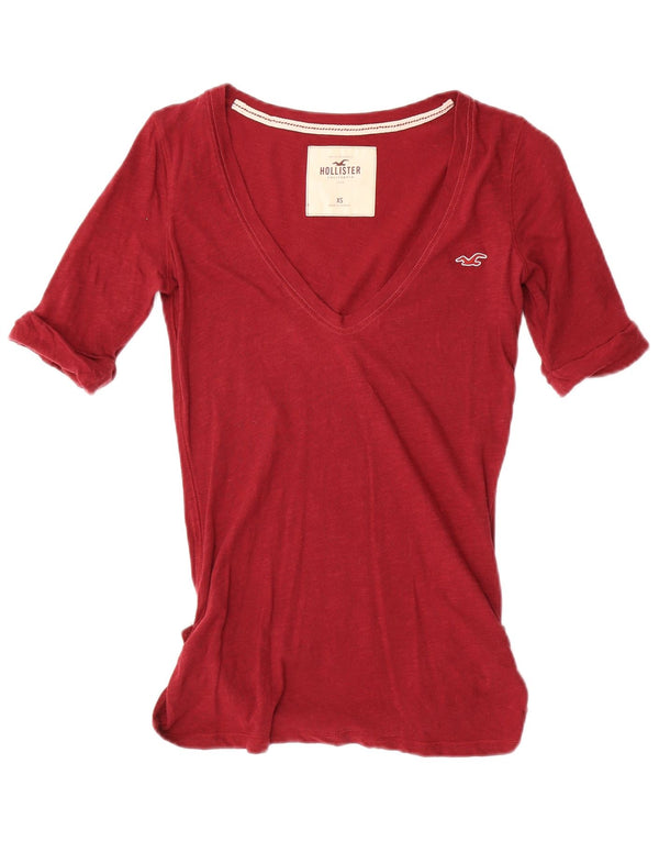 Tricou pentru femei Hollister Top UK 6 XS Red Bumbac