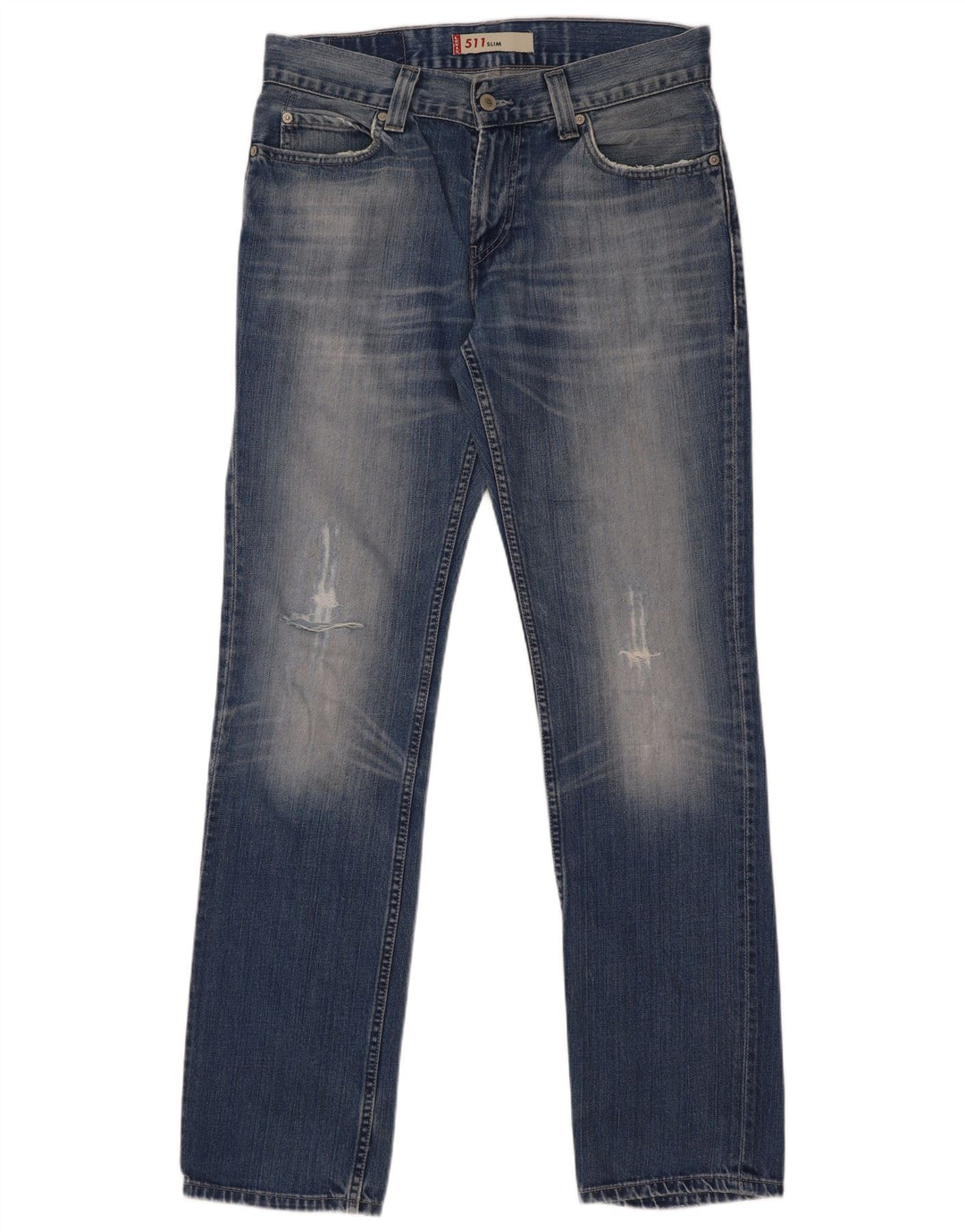 Blugi Levi's 511 Distressed Slim W33 L34 Bumbac albastru