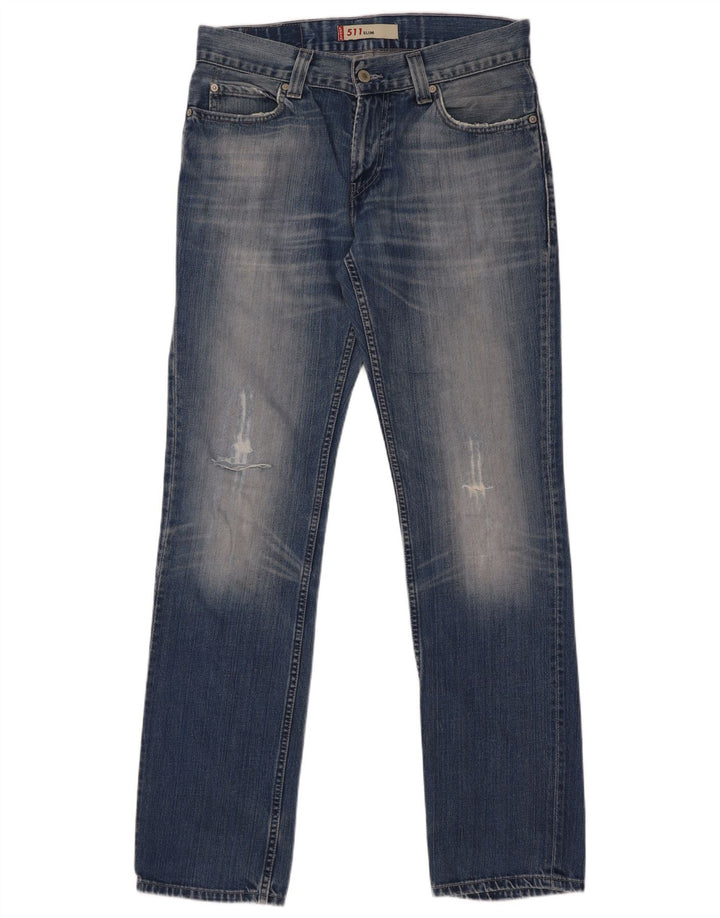 Blugi Levi's 511 Distressed Slim W33 L34 Bumbac albastru