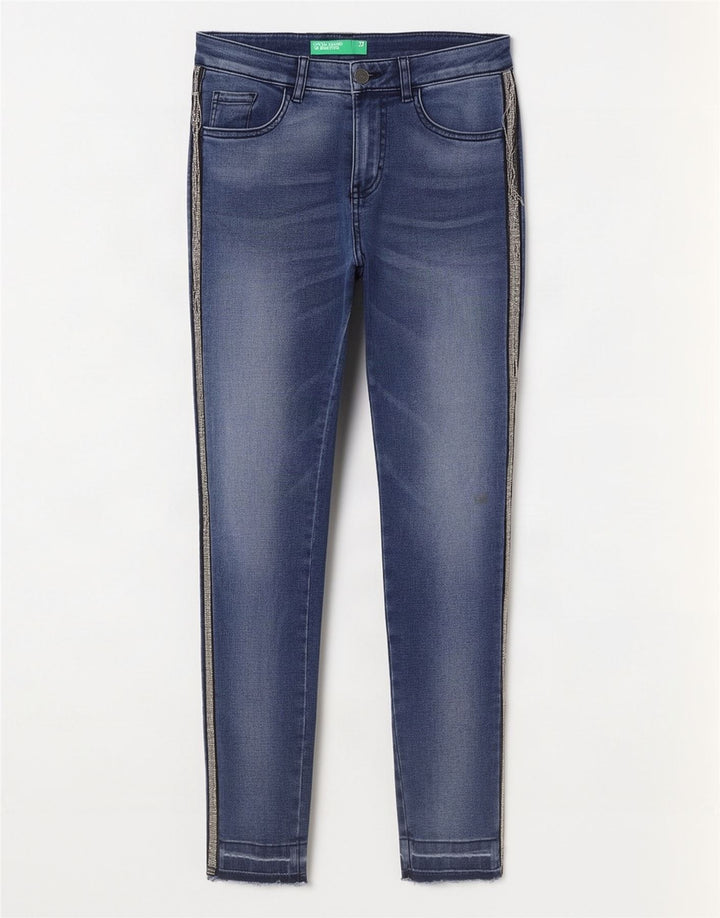 Blugi skinny pentru femei Benetton W27 L27 Albastru