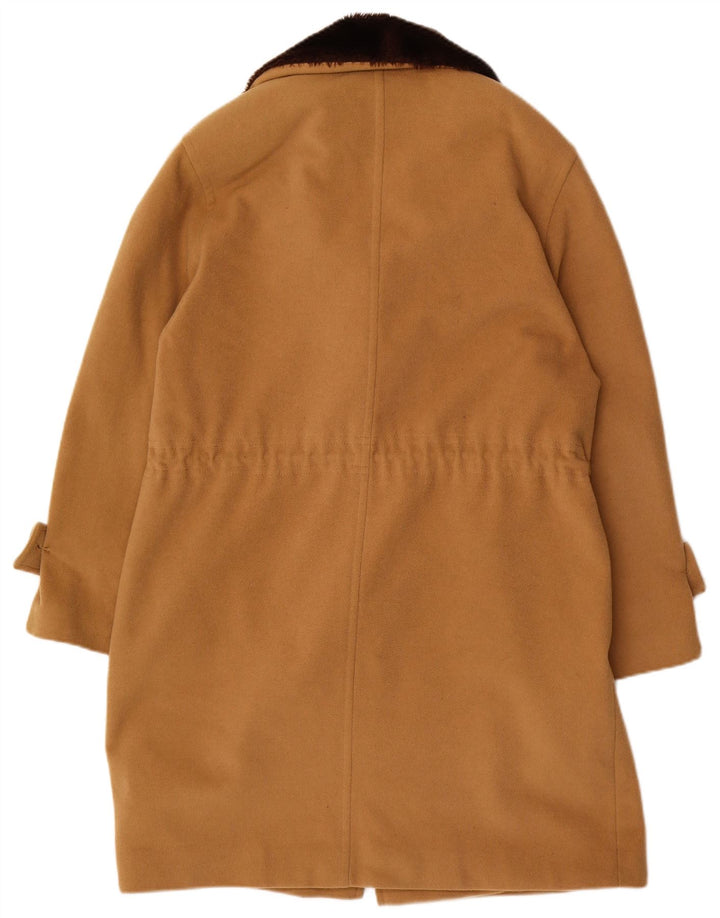 VINTAGE Duffle Coat pentru femei UK 14 Medium Beige Lână